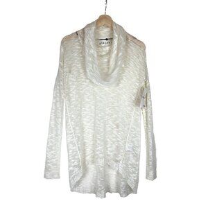 Kensie Pieces Ivory Semi Sheer Cowl Neck Sweater Top Size Small NWT